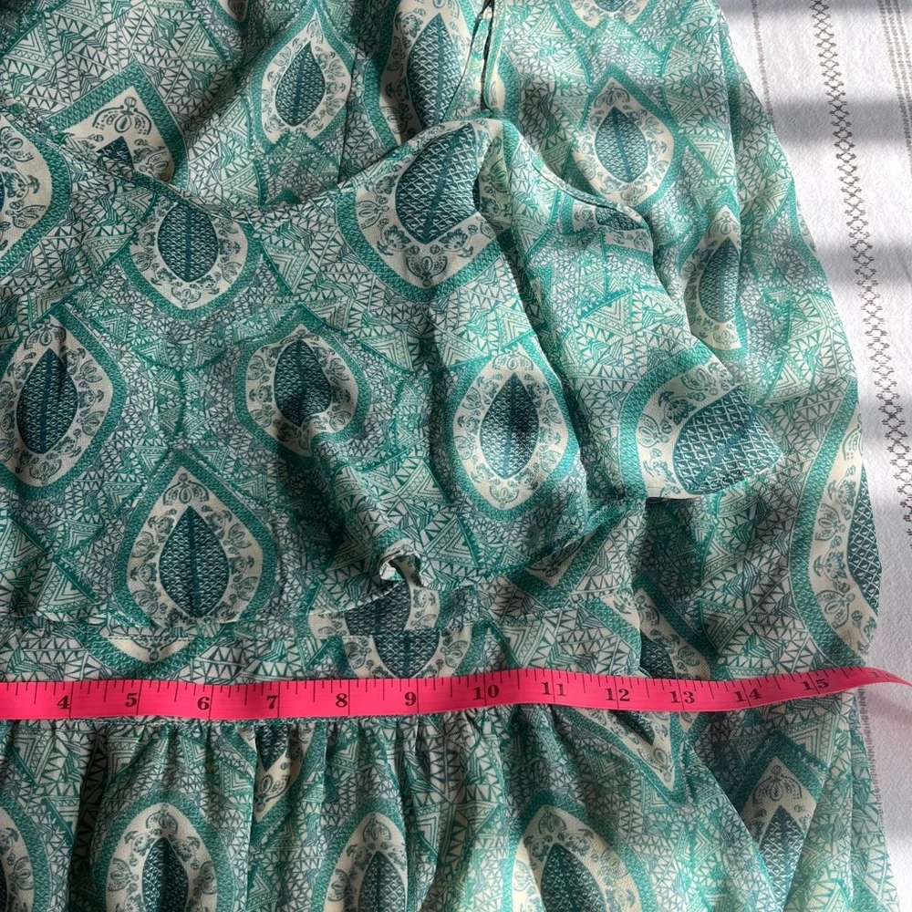 Love21 Teal Paisley Floor Length Maxi Dress- Size XS - Picture 7 of 7